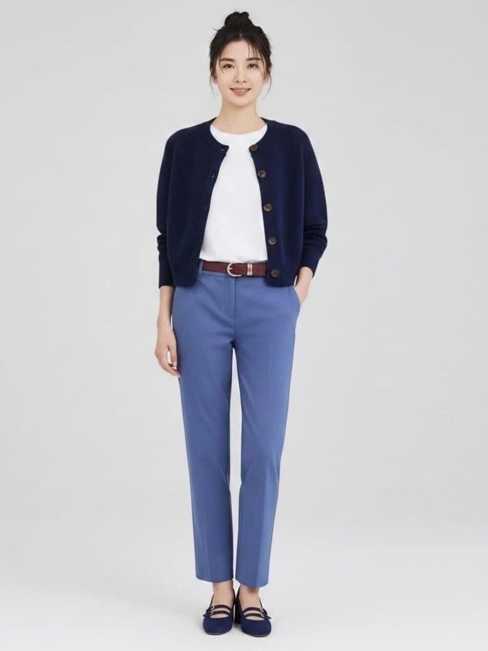 LOFT Riviera Slim Pants in Textured Blue